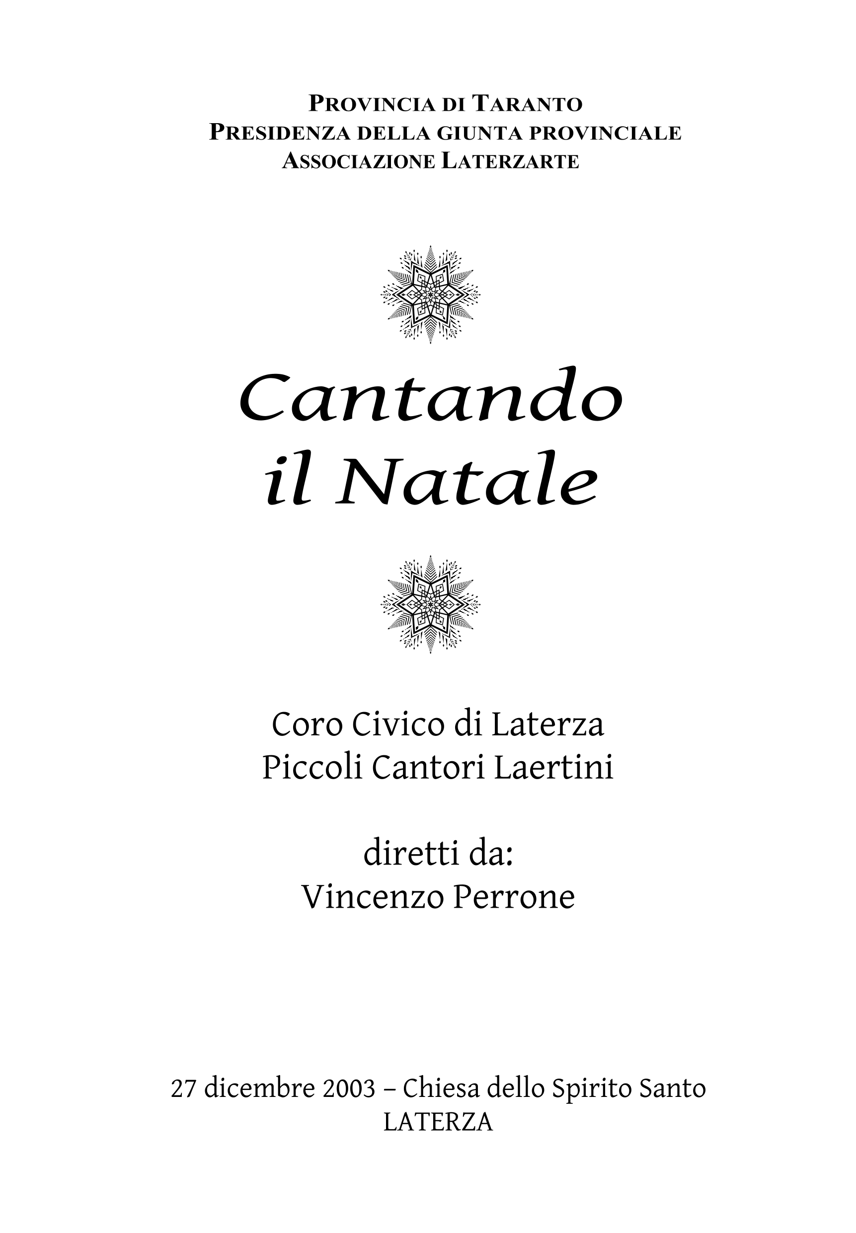 Laterzarte Loc Cantando Il Natale 27 12 2003