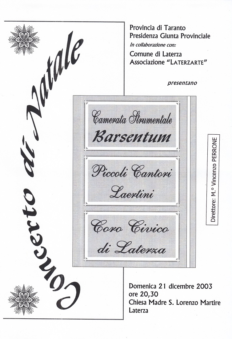 Laterzarte Loc Concerto Di Natale 21 12 2003 Rid