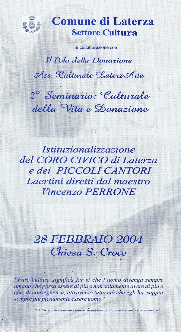 Loc 11 28 02 2004 Cultura Della Vita E Donazione 1